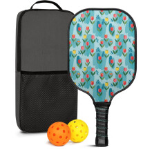 Pickleball Paddles Sæt Blomster Glasfiber2 Paddles + 2