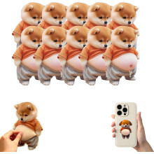 Silikónové nálepky na brucho psa Shiba Inu, 10 ks