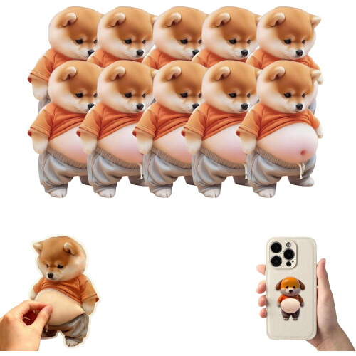 Αυτοκόλλητα κοιλιάς σκύλου Shiba Inu από μαλακή σιλικόνη 10 τεμάχια