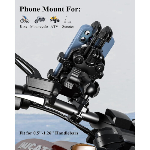 Motorfiets telefoonhouder met schokabsorberende functie 1