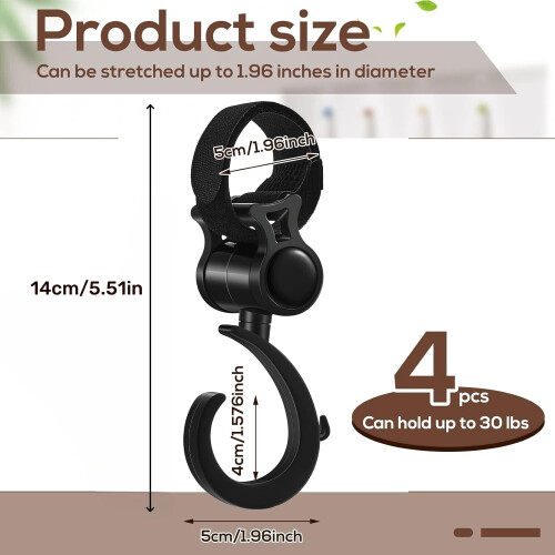 Κρεμάστρες Walker Hook Μαύρες Περιστρεφόμενες 360 4 τεμάχια 1