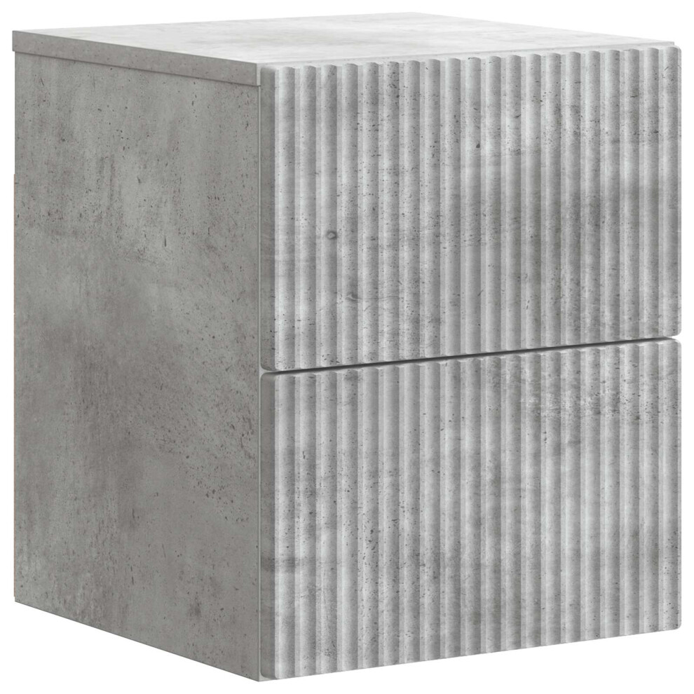 Vidaxl Wall-Mounted Bedside Cabinet Concrete Grey 33 X 34.5 X 40 Cm
