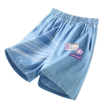 Pantaloni scurți din denim pentru fete, croială largă, lejeră, talie elastică, mărimea 5-6