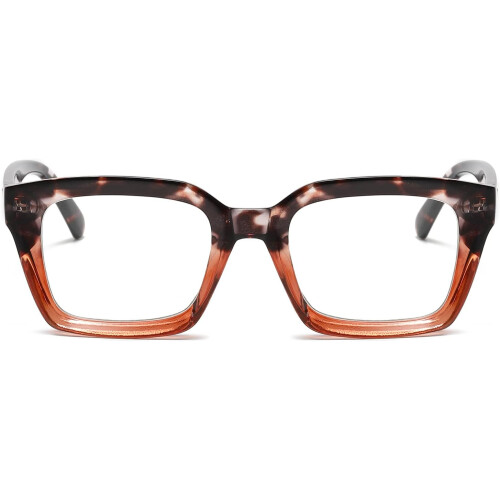 Óculos de grau com armação quadrada grossa clássica e lentes transparentes, sem grau. 1