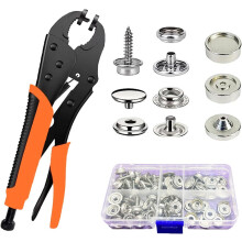 Værktøjssæt til trykknapper, 15 mm metaltrykknapper, 40 sæt