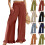 Pantalon décontracté taille haute coupe ample pour-Orange XXL 2
