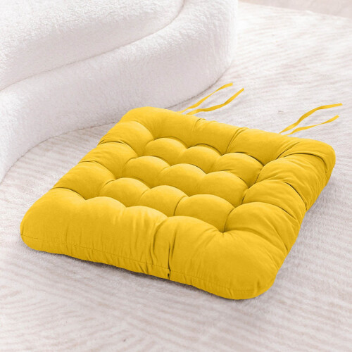 Velvet Chair Seat Cushion Square Solid Color 1 Pack 1