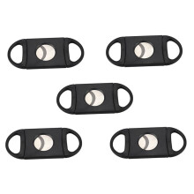 5X Schwarze Oval Foermige Edelstahl Zigarrenschere mit Doppelklingen