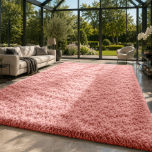 (200x290cm-Large Area Rug, Pink) Shaggy Rug-Non Slip Faux Fur Extra Large Area Rugs for Livingroom Bedroom Carpet