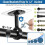6 Pack No Drill Ceiling Mount Rod Brackets, Heavy Duty Self Adhesive Holders, Adjustable Hooks Hanging Black 4