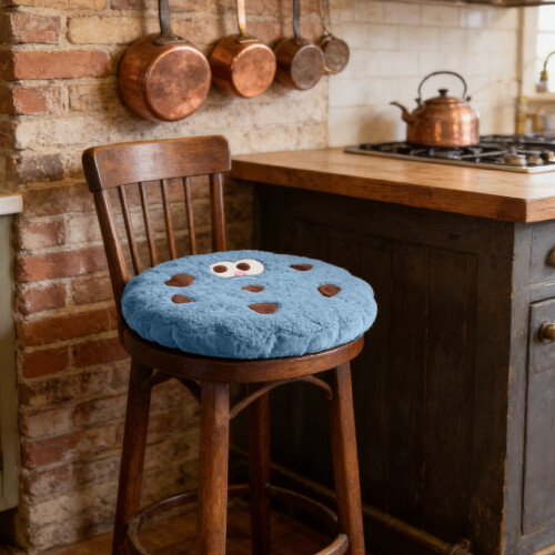 Cookie-Shaped Seat Cushion with Washable Cover 1