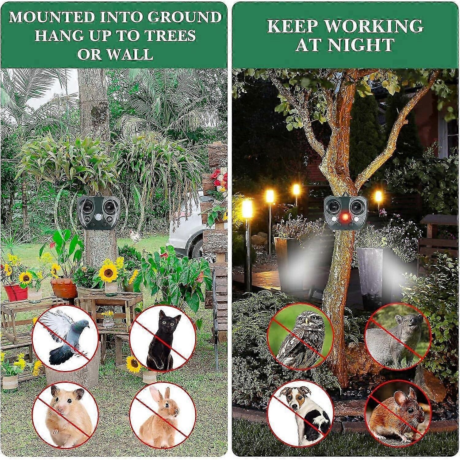 Ultrasonic Animal Repellers, Solar Ultrasonic Animal Repellent with ...