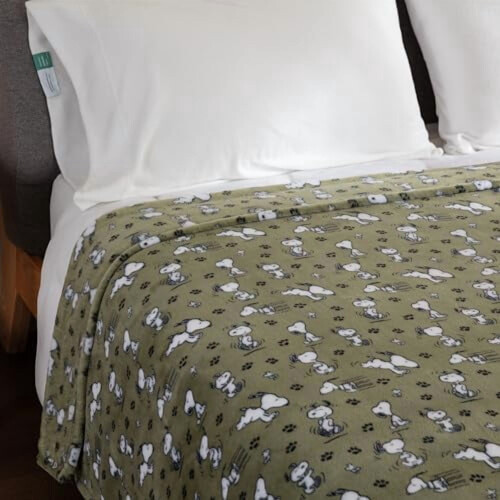 Snoopy Plüschdecke aus Samt, Loft, Lodengrün, Einzelbett 152 x 229 cm 2
