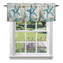 Ocean Starfish Coral Shells Valance 54x18in Vintage