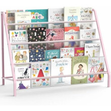 Kids Bookshelf Metal 4-Tier Pink