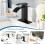 Matte Black Bathroom Faucet Single Handle Deck Mount with 3
