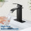 Matte Black Bathroom Faucet Single Handle Deck Mount with 7