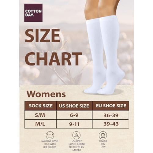 Women's Combed Cotton Knee-High Socks Seamless Toe Black 1