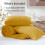 Fluffy Queen Comforter Set Yellow Fleece 3-Piece 5