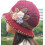 Fransk strikket lue med blomsterhekling til dame 4