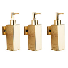 3X Liquid Soap Dispenser Bathroom Wall Mounted Gold Shower Gel Detergent Shampoo Bottle for Kitchen Hotel Home