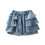 Mädchen-Jeansshorts, locker geschnitten, Rüschenbund, elastischer Bund, Größe 10-11 1