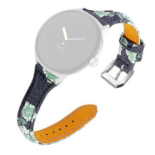 (Style B Google Pixel Watch 2, Multicolor) For Google Pixel Watch 2/Pixel Watch Genuine Watch Band Flower Wrist Strap with Silver Connector