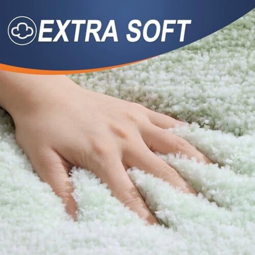 Tapete de corredor para banheiro, verde sálvia, 119 x 43 cm (47 x 17 polegadas), em microfibra. 1