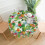 Toalha de mesa redonda com estampa floral tropical, lavável e reutilizável, 60 polegadas. 3