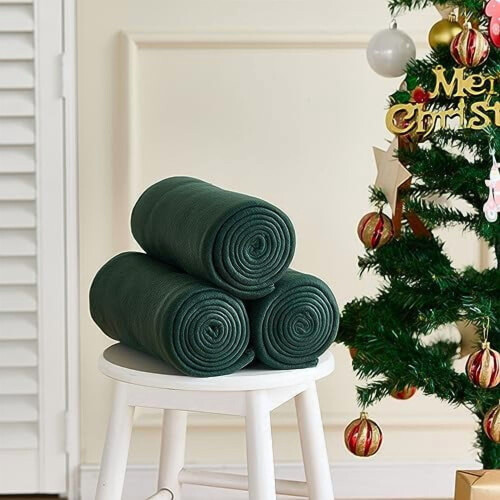 Grønt fleece tæppe 50x60 tommer 6-pak 2
