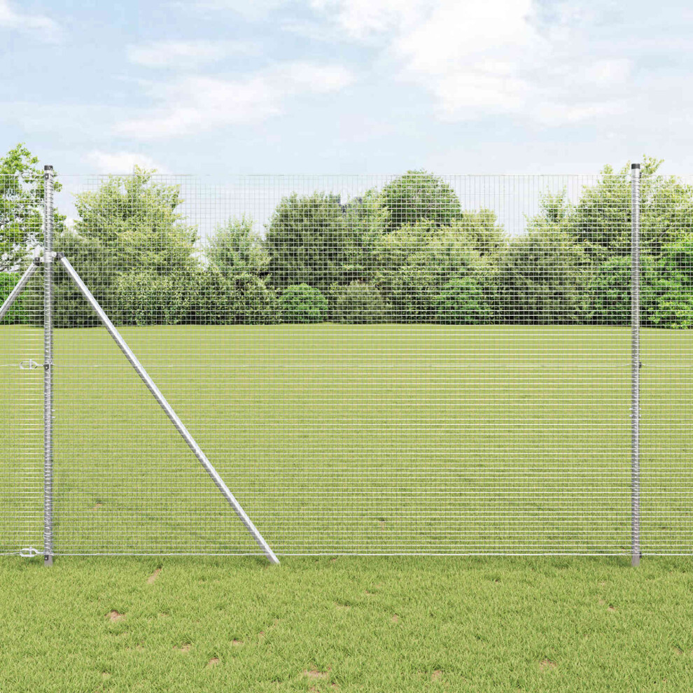 Vidaxl Welded Wire Fence 5000 X 150 Cm Silver 8721158914330