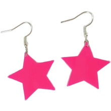 Multilayer Acrylic Star Drop Earrings, Colorful Neon Tassel Dangles – Y2K/80s Party Jewelry for Women
