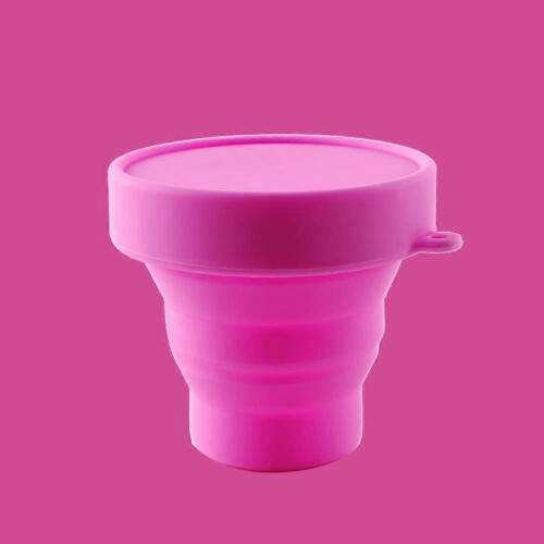 Collapsible Silicone Cup Foldable Sterilizing Cup for Menstrual Cups and Storing Your Diva Cup 1