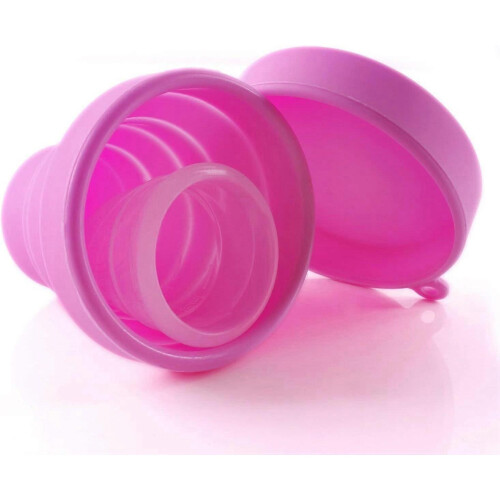 Collapsible Silicone Cup Foldable Sterilizing Cup for Menstrual Cups and Storing Your Diva Cup 2