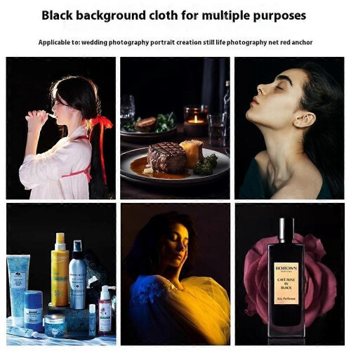 (Black, Multicolor) AS Photography Backdrop 2 x 3m Polyester Studio Background Screen for Live Streaming Photo Shooting 2