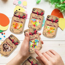 60PCS Paper Candy Jar Valentine Cards, Valentine'S Day Candy Holder Card Jar Happy Valentine'S Day Exchange Cards
