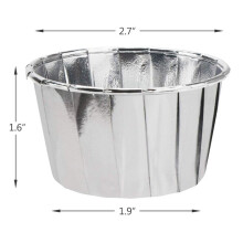 200 Stücke Aluminium Folie Cupcake Cups Einweg Muffin Liner Back Förmchen Aluminium Cupcake Tipp Pan Ramekin Inhaber Little Pudding Cups Silber
