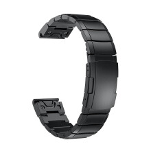 (Style A Garmin Fenix 5S, Black) For Garmin Fenix 5S Quick Release Stainless Steel Watch Band Replacement Strap with Folding Clasp