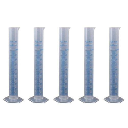 5X Measuring Cylinder Plastic Graduated Tube Tool for Lab(100Ml)