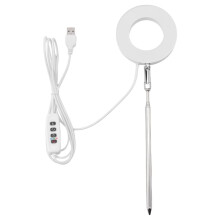 LED Plant Growth Lamp Ring Dimning Timing Justerbar Infällbar Höjd Fullspektrumsimitation Solljusväxt Vit