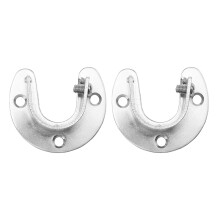 2St Rvs Kledingstanghouder Met Halfopen Design, Voor Thuis