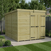 7 x 10 Pent Shed Tanalised (Double Door, No Windows)