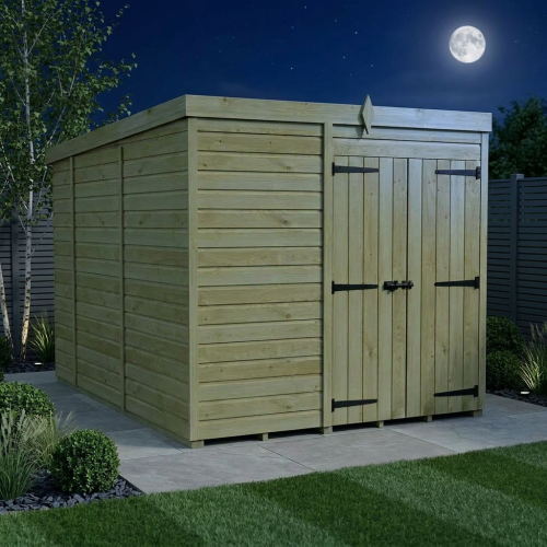 7 x 10 Pent Shed Tanalised (Double Door, No Windows) 2