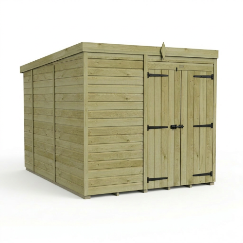 7 x 10 Pent Shed Tanalised (Double Door, No Windows) 1