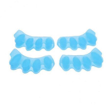 (5 Pcs) 5x2 Pairs Elastic Silicone Gel Toe Separators Straighteners Blue