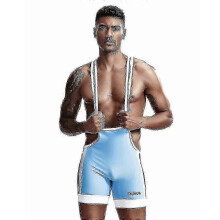Running tight bodysuit for men - quick-drying wrestling training singlet