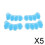 (5 Pcs) 5x2 Pairs Elastic Silicone Gel Toe Separators Straighteners Blue 3