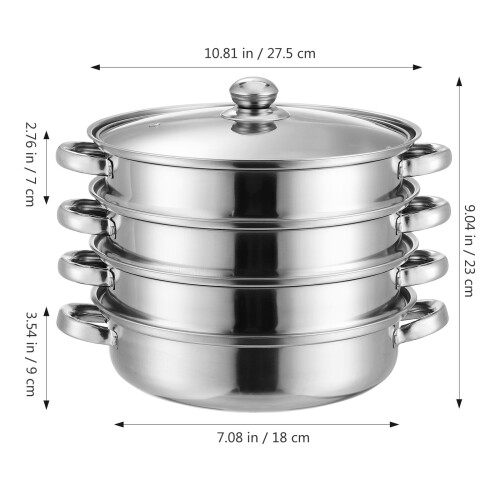 Stainless Steel Dumpling Steamer Pot with Lid 1 Piece 1