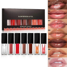 7Pcs Hydrating Lip Glow Oil Plumping Lip Oil Lip Care Moisturizing Lip Oil