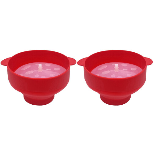2X Popcorn Popper with Lids - Silicone Popcorn Maker Collapsible Popcorn Bowls Popcorn Container
